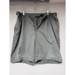 Basic Editions Mens Khaki Pleated Chino Shorts Size 38 Casual Outdoor
